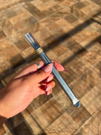Bombilla Acero Inox Pico plano Anillo Dorado