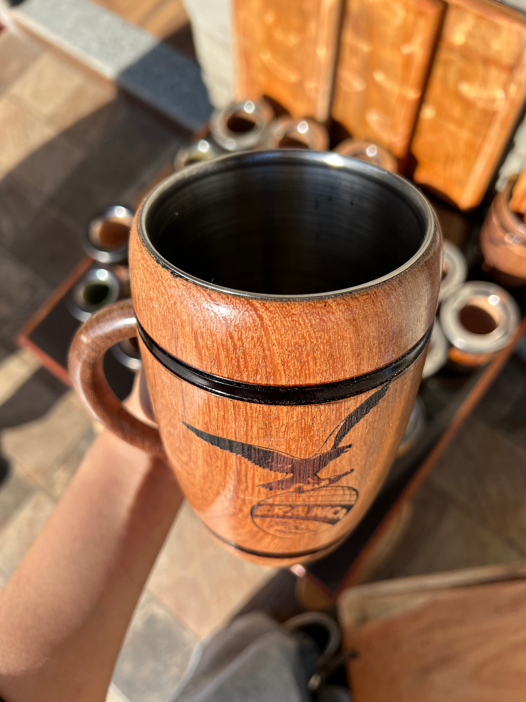 VASO ALGARROBO GRABADO BRANCA
