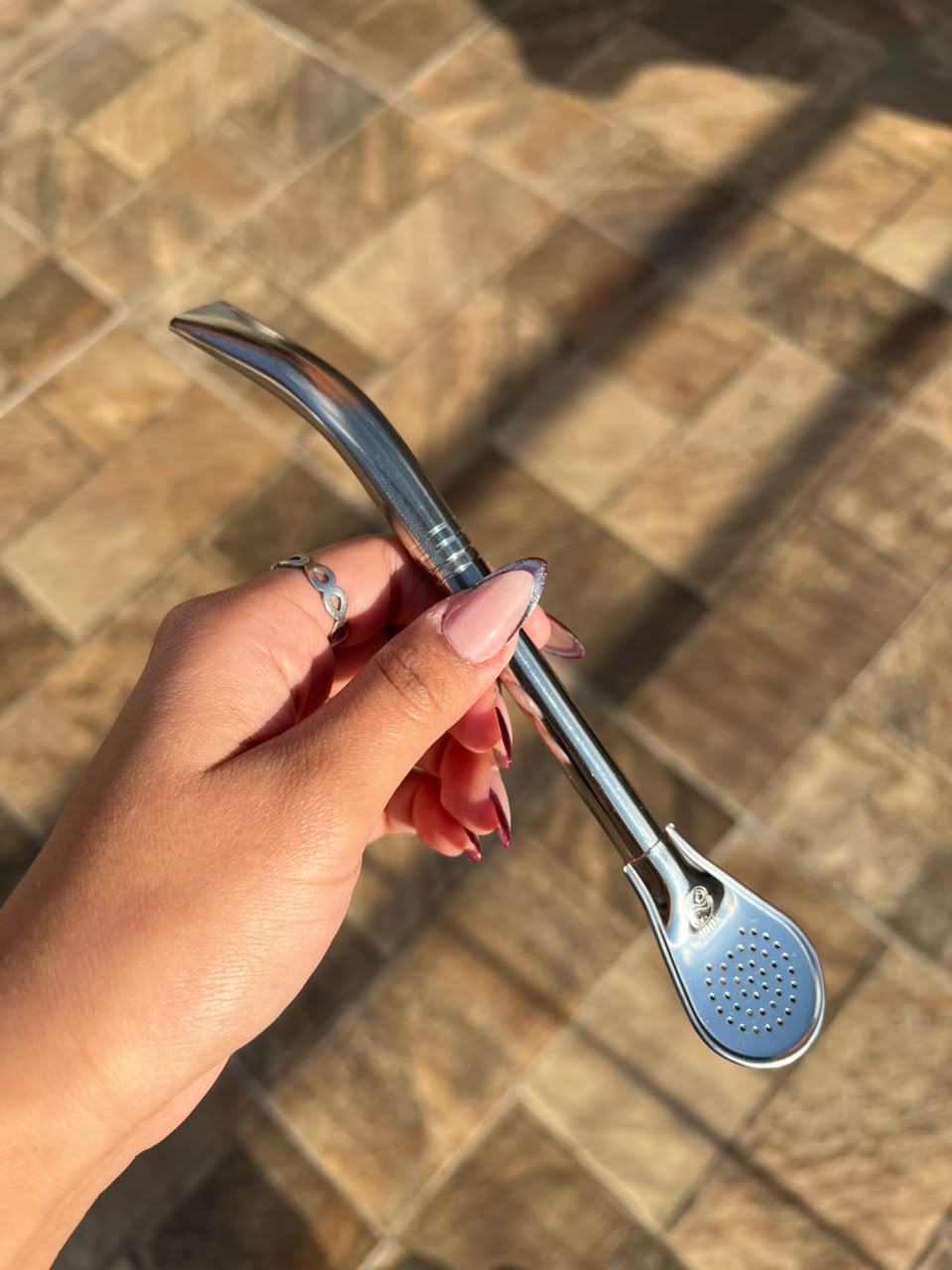 Bombilla Acero Inox Pico de loro Curva