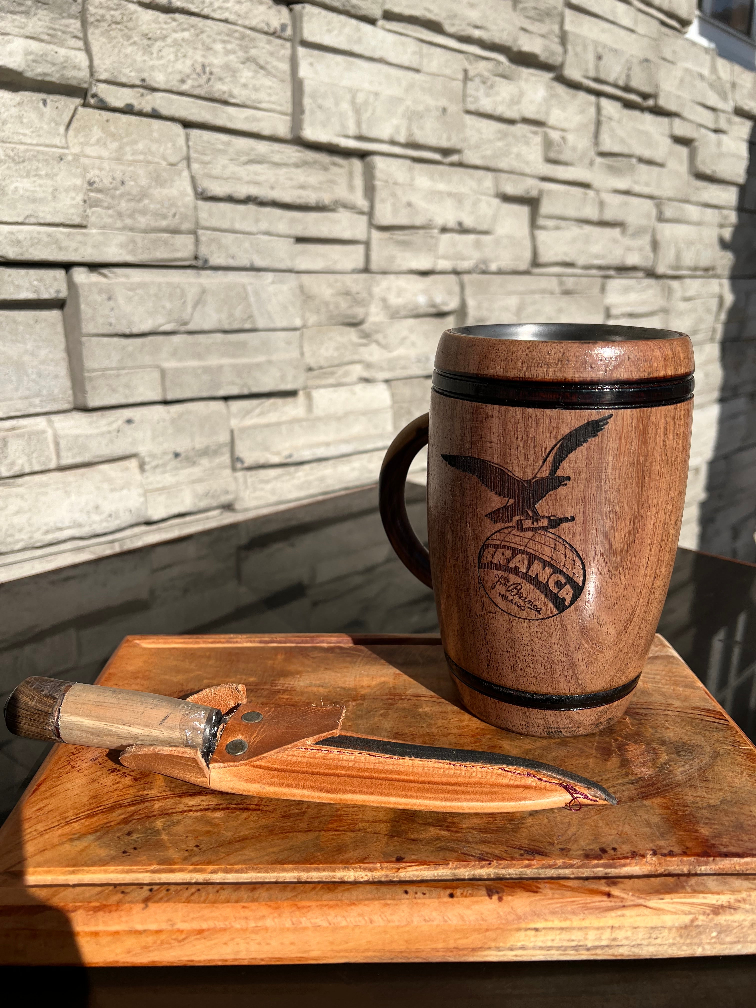 COMBO ASADOR: Tabla, cuchillo y vaso
