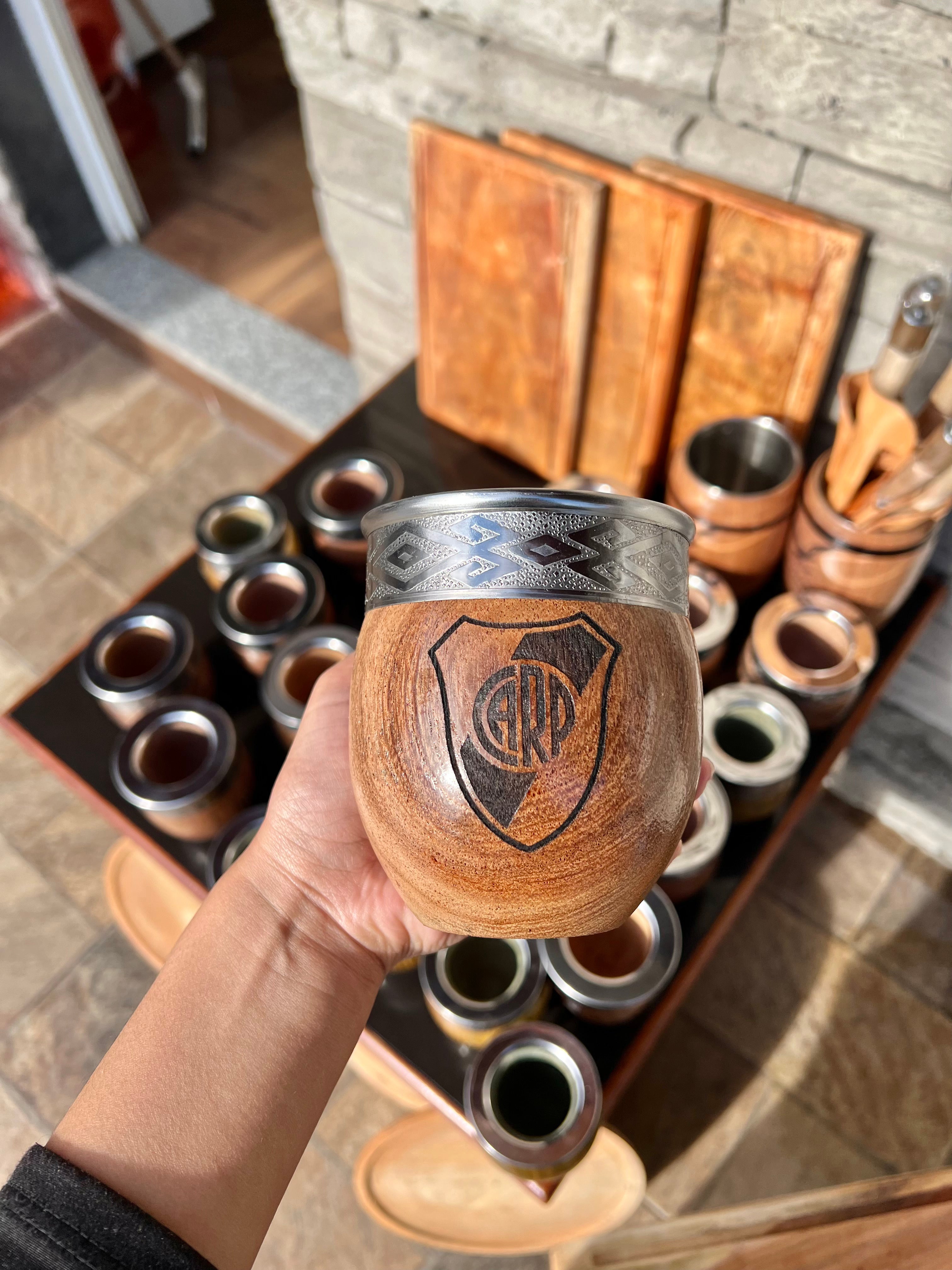 MATE IMPERIAL ALGARROBO GRABADO RIVER PLATE