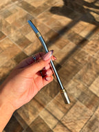 Bombilla Acero Inox Pico Pala Doble Anillo Dorado
